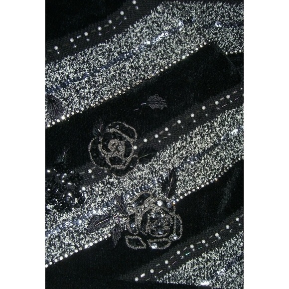 Vintage 80's Berek Sweater Cardigan Sequin Rhinestone Beaded Pearl Embroidered - Picture 10 of 12